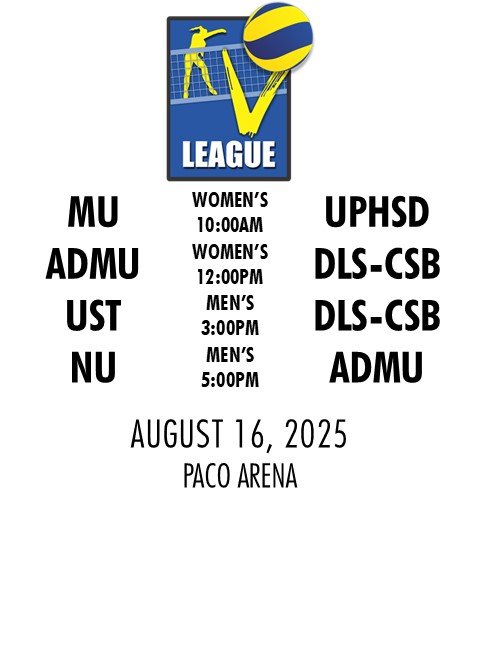 MAPUA UNIVERSITY vs UNIVERSITY OF PERPETUAL HELP SYSTEM DALTA | ATENEO DE MANILA UNIVERSITY vs DE LA SALLE-COLLEGE OF SAINT BENILDE | UNIVERSITY OF SANTO TOMAS vs DE LA SALLE-COLLEGE OF SAINT BENILDE | NATIONAL UNIVERSITY vs ATENEO DE MANILA UNIVERSITY