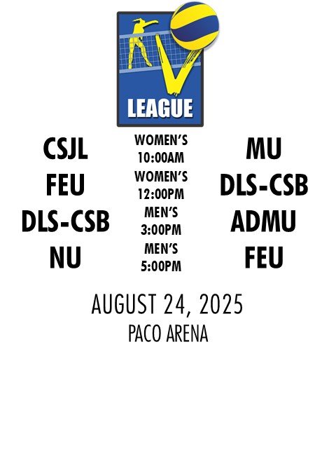 COLEGIO DE SAN JUAN DE LETRAN vs MAPUA UNIVERSITY | FAR EASTERN UNIVERSITY vs DE LA SALLE-COLLEGE OF SAINT BENILDE | DE LA SALLE-COLLEGE OF SAINT BENILDE vs ATENEO DE MANILA UNIVERSITY | NATIONAL UNIVERSITY vs FAR EASTERN UNIVERSITY