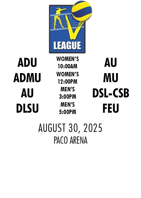 ADAMSON UNIVERSITY vs ARELLANO UNIVERSITY | ATENEO DE MANILA UNIVERSITY vs MAPUA UNIVERSITY | ARELLANO UNIVERSITY vs DE LA SALLE-COLLEGE OF SAINT BENILDE | DE LA SALLE UNIVERSITY vs FAR EASTERN UNIVERSITY