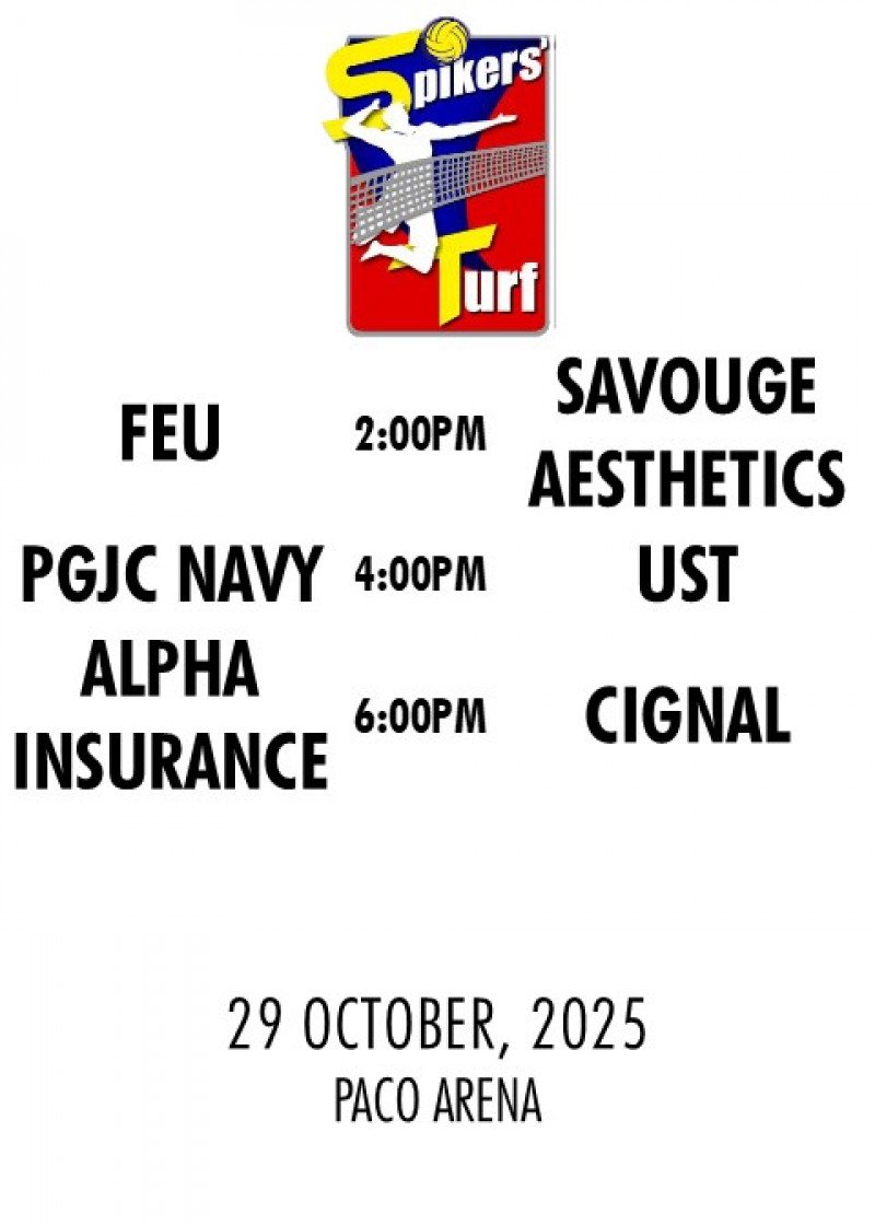 FEU TAMARAWS vs SAVOUGE AESTHETICS SPIN DOCTORS | PGJC NAVY SEA LIONS vs UST GOLDEN SPIKERS | ALPHA INSURANCE PROTECTORS vs CIGNAL SUPER SPIKERS
