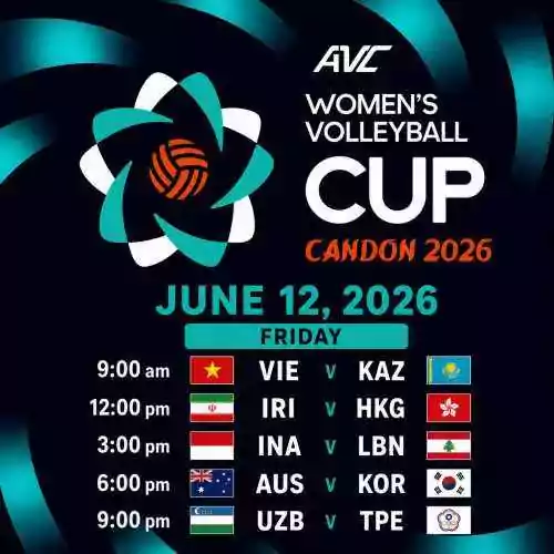AVC WOMEN'S CUP 2026: VIE v KAZ, IRI v HKG, INA v LBN, AUS v KOR and UZB v TPE