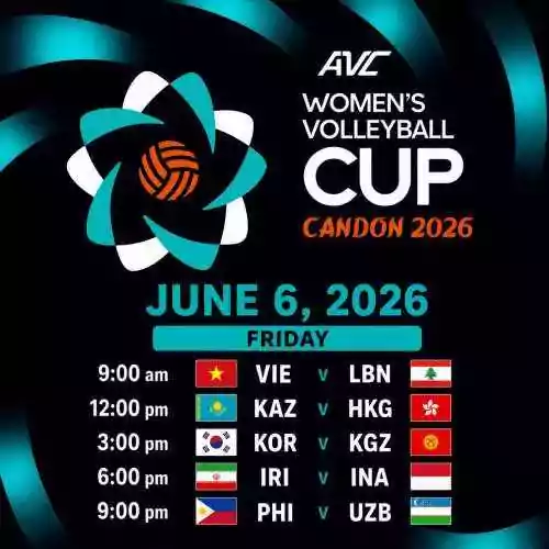 AVC WOMEN'S CUP 2026: VIE v LBN, KAZ v HKG, KOR v KGZ, IRI v INA andPHI v UZB