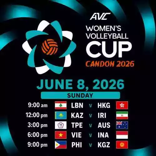 AVC WOMEN'S CUP 2026: LBN v HKG, KAZ v IRI, TPE v AUS, VIE v INA and PHI v KGZ