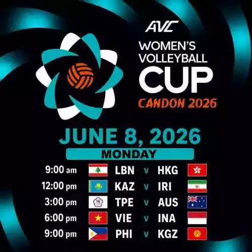 AVC WOMEN'S CUP 2026: LBN v HKG, KAZ v IRI, TPE v AUS, VIE v INA and PHI v KGZ