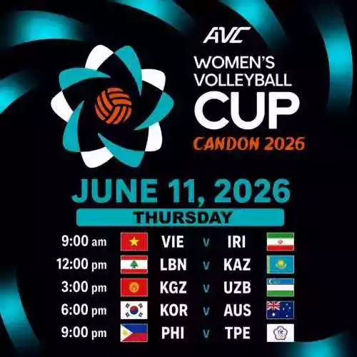 AVC WOMEN'S CUP 2026: VIE v IRI, LBN v KAZ, KGZ v UZB, KOR v AUS and PHI v TPE