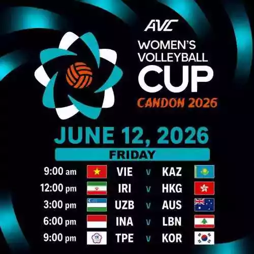 AVC WOMEN'S CUP 2026: VIE v KAZ, IRI v HKG, UZB v AUS, INA v LBN and TPE v KOR
