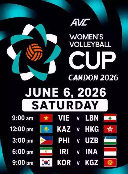AVC WOMEN'S CUP 2026: VIE v LBN, KAZ v HKG, PHI v UZB, IRI v INA and KOR v KGZ 