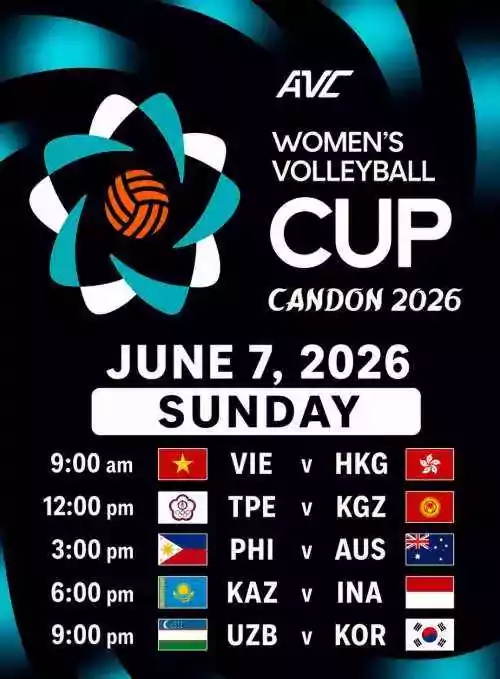 AVC WOMEN'S CUP 2026: VIE v HKG, TPE V KGZ, PHI v AUS, KAZ v INA and UZB v KOR