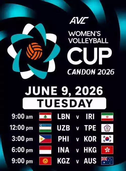 AVC WOMEN'S CUP 2026: LBN v IRI, UZB v TPE, PHI v KOR, INA v HKG and KGZ v AUS 