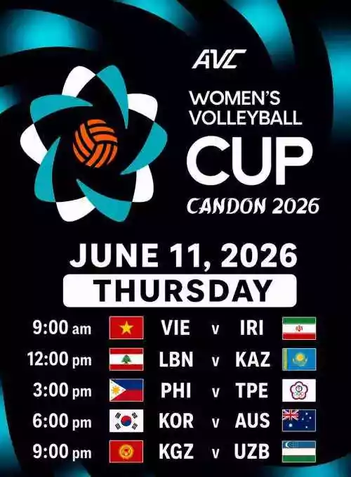 AVC WOMEN'S CUP 2026: VIE v IRI, LBN v KAZ, PHI v TPE, KOR v AUS and KGZ v UZB