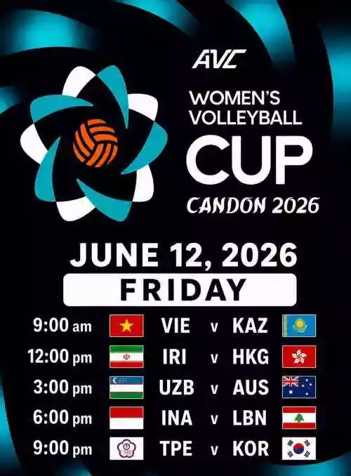 AVC WOMEN'S CUP 2026: VIE v KAZ, IRI v HKG, UZB v AUS, INA v LBN and TPE v KOR