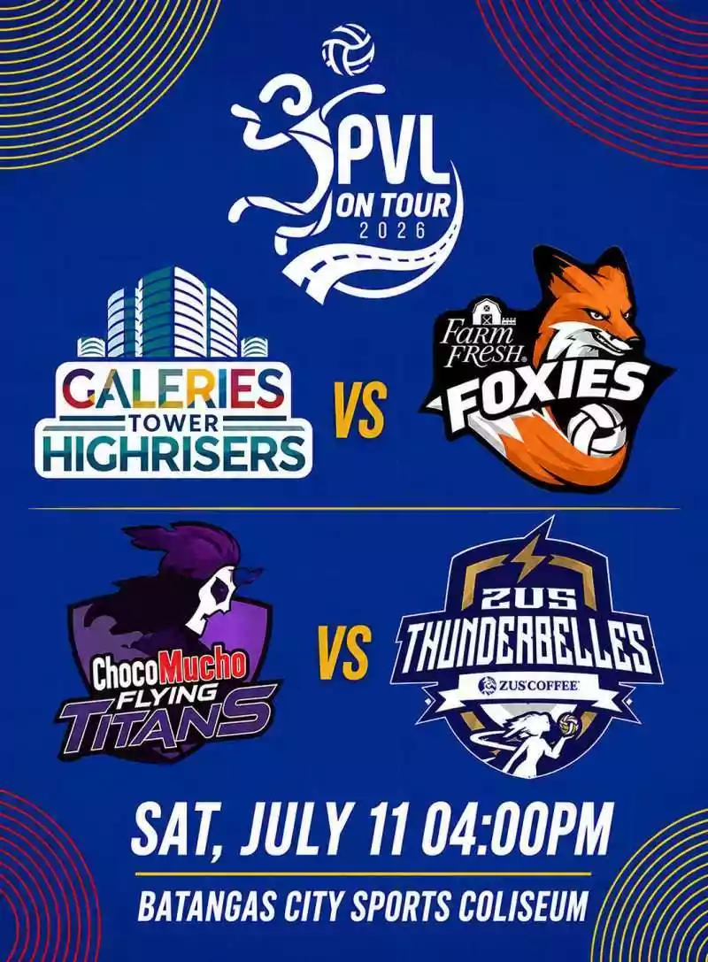 PVL ON TOUR 2026 IN BATANGAS CITY: GALERIES v FARM FRESH and CHOCO MUCHO v ZUS COFFEE