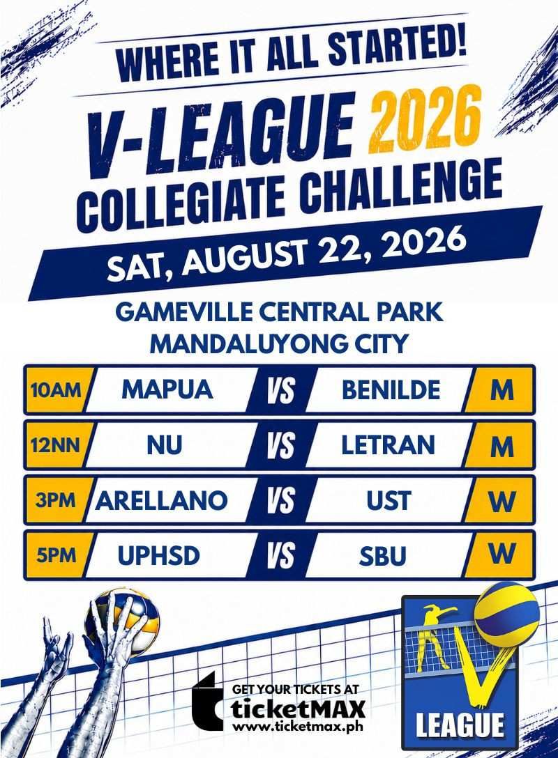 VLCC 2026: MAPUA vs BENILDE (M), NU vs LETRAN (M), ARELLANO vs UST (W) and UPHSD vs SAN BEDA (W)