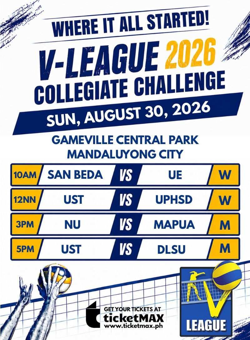VLCC 2026: SAN BEDA vs UE (W), UST vs UPHSD (W), NU vs MAPUA (M) and UST vs DLSU (M)