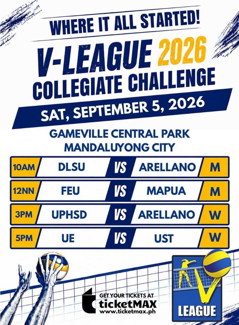 VLCC 2026: DLSU vs ARELLANO (M), FEU vs MAPUA (M), UPHSD vs ARELLANO (W) and UE vs UST (W)