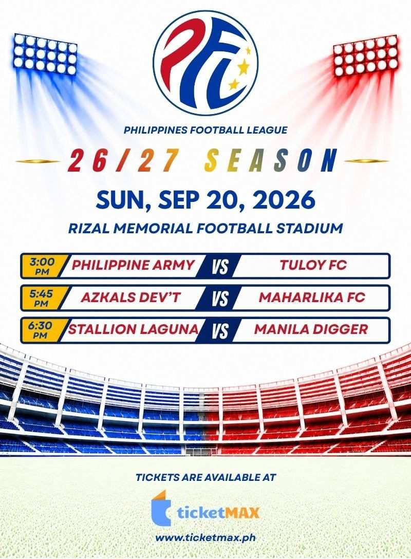 PFL 26/27: PHILIPPINE ARMY FC vs TULOY FC, AZKALS DEVELOPMENT CLUB vs MAHARLIKA FC, STALLION LAGUNA FC vs MANILA DIGGER FC